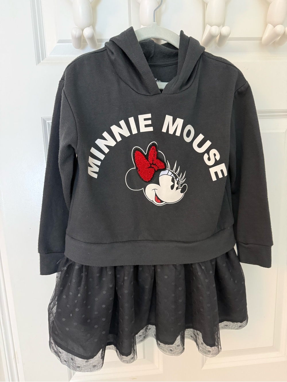 Minnie Mouse Black Hoodie Dress with Tulle Skirt